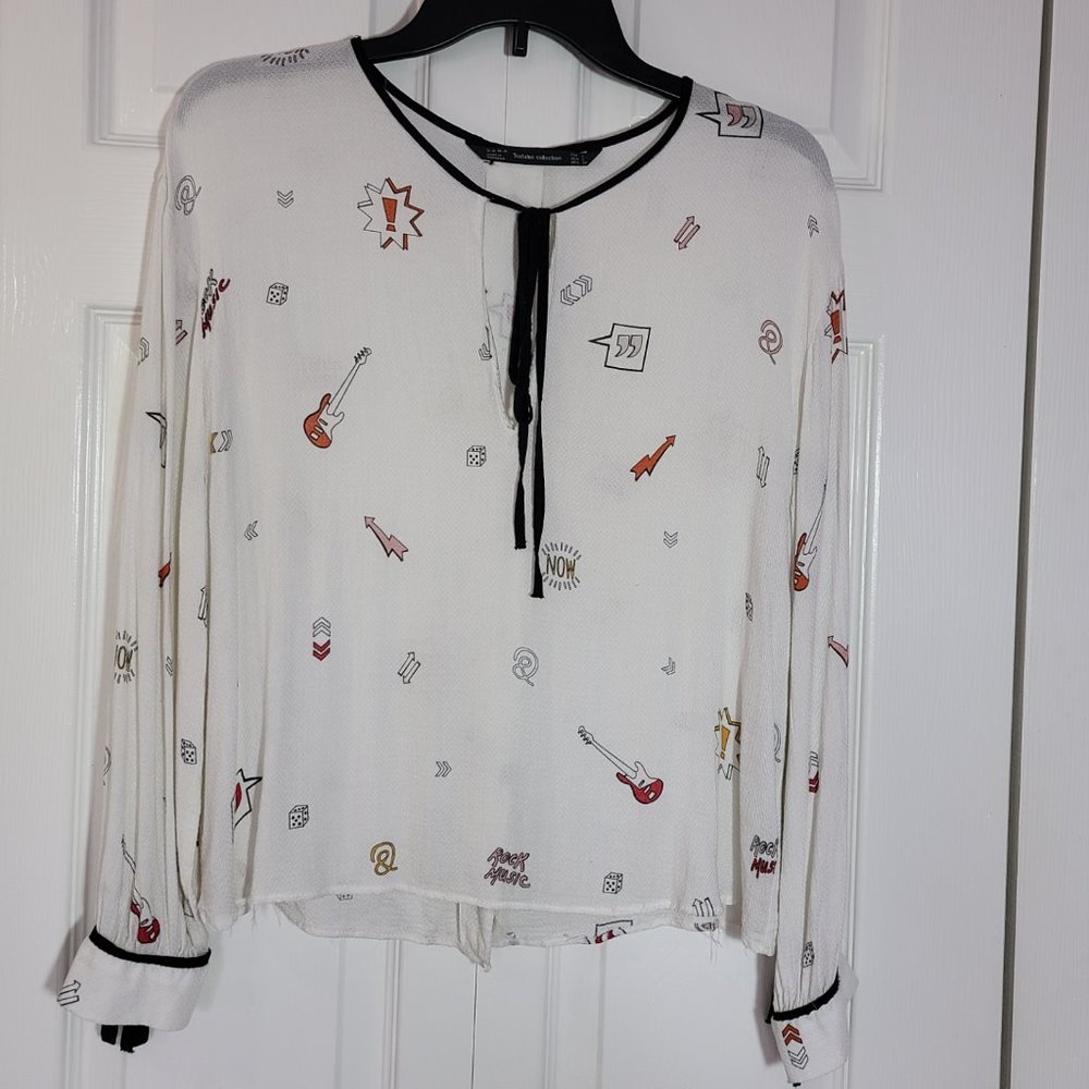 Zara  GuitarThemed Blouse